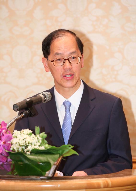 The Secretary for Home Affairs, Mr Tsang Tak-sing, in his capacity as the Vice-Chairperson of the Hong Kong-Taiwan Economic and Cultural Co-operation and Promotion Council, speaks at the opening ceremony of the Fourth Hong Kong-Taiwan Cultural Co-operation Forum in Taipei today (August 23).